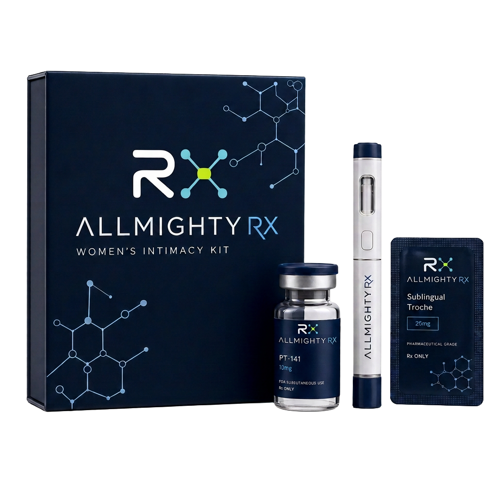 Women's Intimacy Kit packaging by Allmighty RX