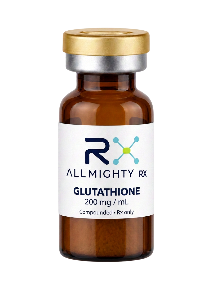 Allmighty RX Glutathione injectable packaging mockup